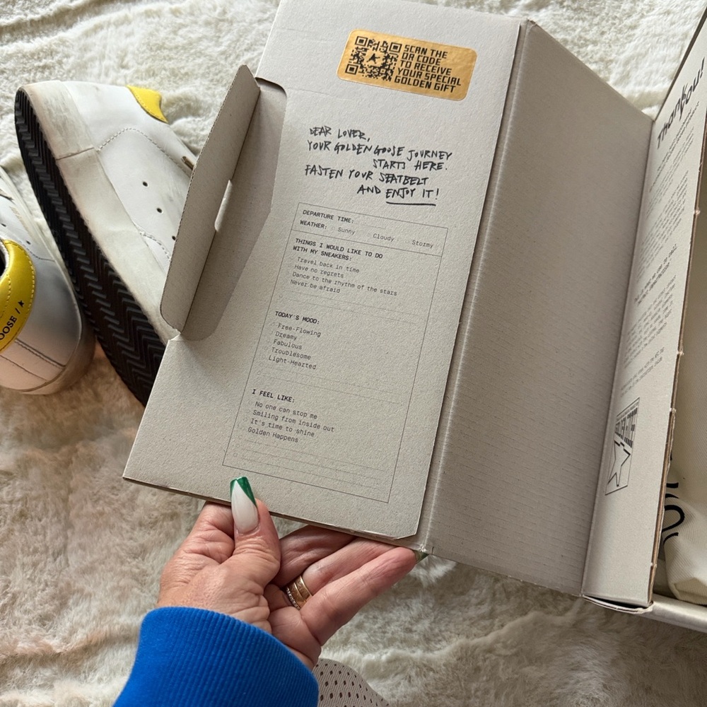 Golden Goose White and Yellow Sneakers - Picture 11 of 13